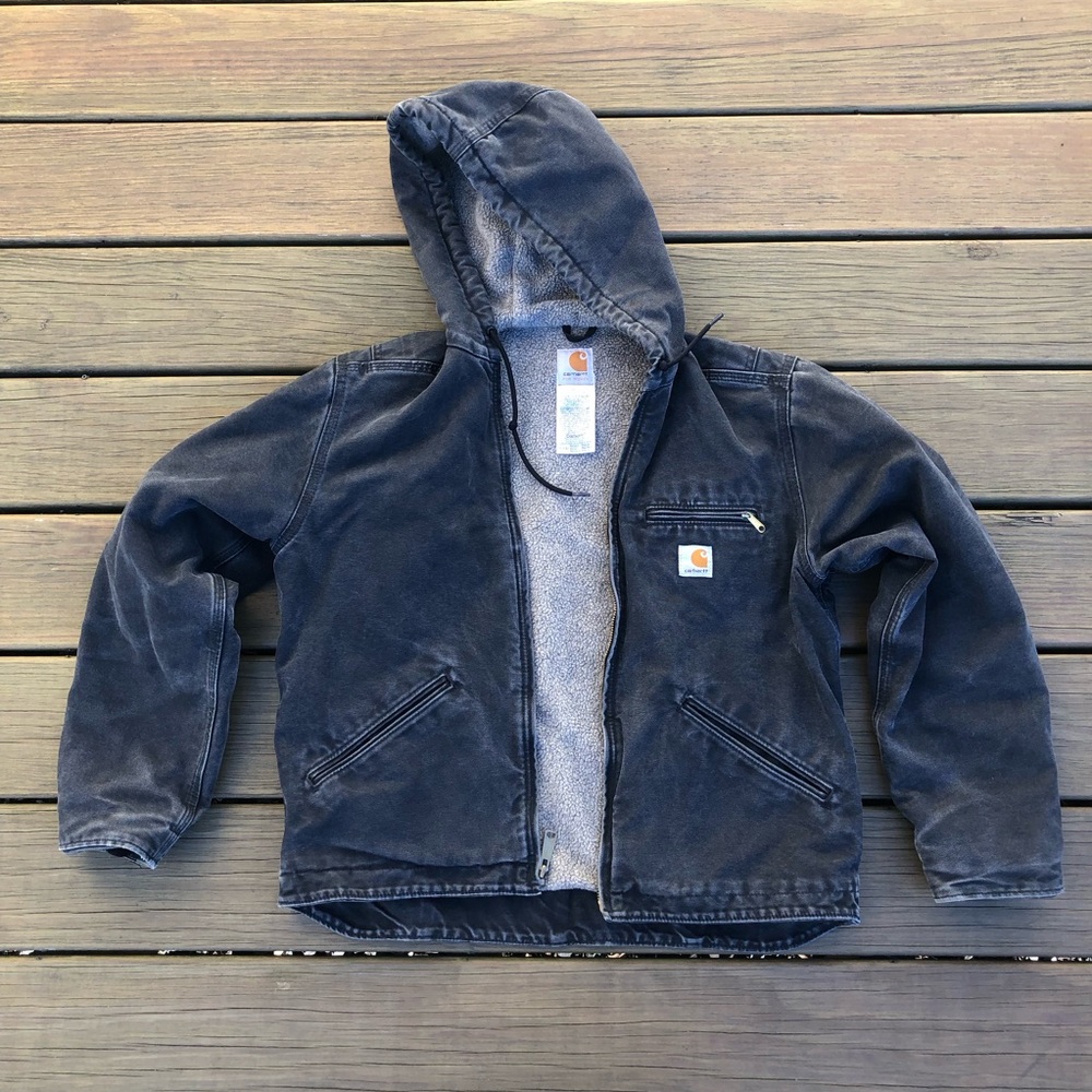 Carhartt Sherpa Shearling Lined Women’s Jacket Medium Hooded Coat